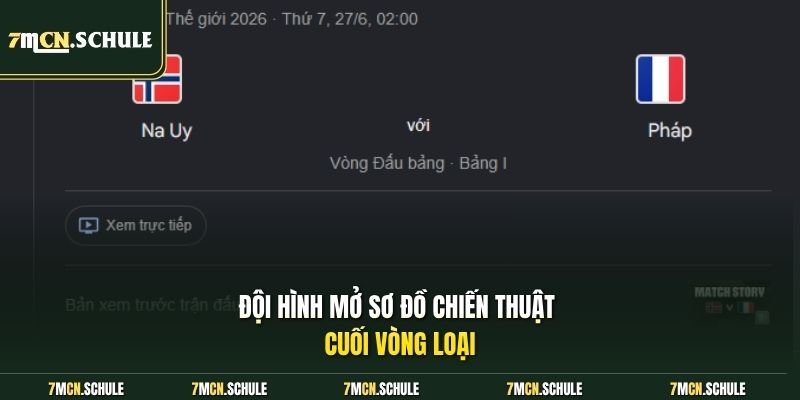 Soi Kèo Na Uy Vs Pháp, 02h00 Ngày 27/06 Chuẩn Xác Tại WC2026 7 Đội hình mở sơ đồ chiến thuật cuối vòng loại